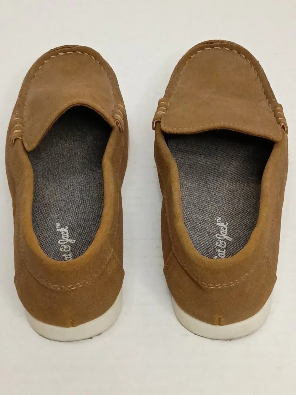 Cat & Jack Boys Alden Faux Suede Slip-On Loafers Size 13 Cognac